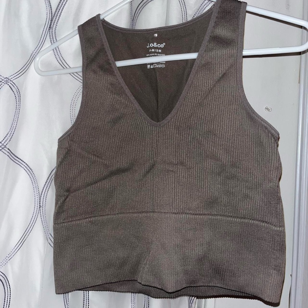 Women's Brown V-Neck Top